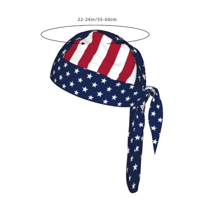 Do Rag Skull Cap Breathable Cycling Cap Adjustable Headscarf Helmet Liner for Men Women - color: Flag