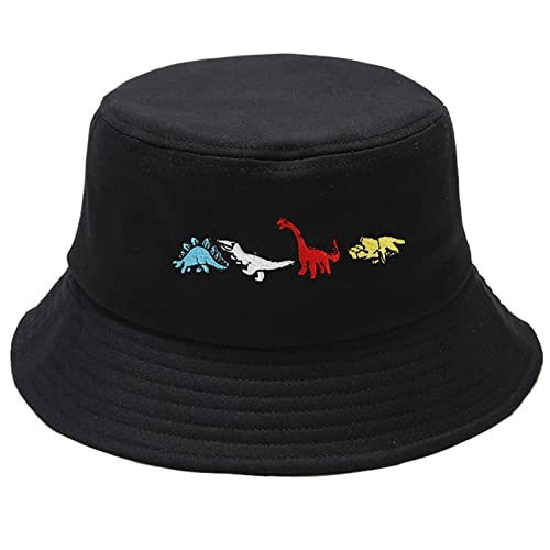 Unisex Bucket Hat Summer UPF 50+ Sun Protection Outdoor Beach Fishing Travel Hiking Hat - color: Dinosaur Embroidery