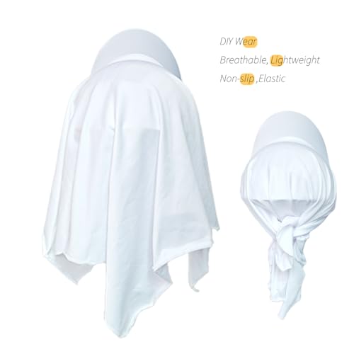 Headscarf Baseball Cap for Men Women, Summer Sun Visor Hat - color: White