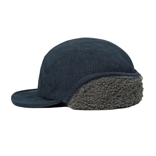 Clakllie Winter Earflaps Hat Short Brim Baseball Cap with Ear Flap Warm Trapper Hat Soft 5 Panel Style Russian Hats - color: Cdus-bsdt2501-dark Blue