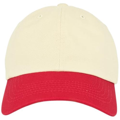 E BY ELIDAN Two Tone Dad Hat, Low Profile Baseball Cap - color: Stone Red