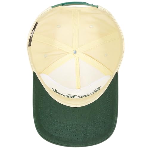 E BY ELIDAN New York Trucker Snapback Hat 3D Embroidered Baseball Cap - color: Cream Dark Green