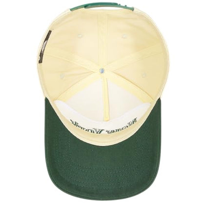 E BY ELIDAN New York Trucker Snapback Hat 3D Embroidered Baseball Cap - color: Cream Dark Green