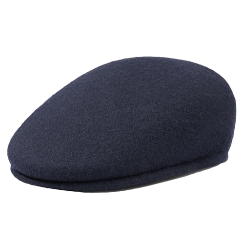Wool Blend Mens Newsboy Caps, Classic Flat Cap Ivy Cabbie Gatsby Hat Winter Beret Hat for Men - color: Navy Blue