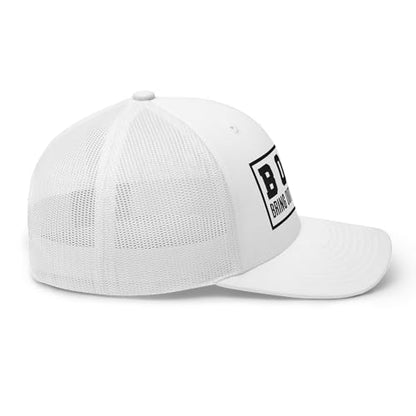 NG Boat Bring Out Ass and Titties Curved Bill Trucker Hat Mid Crown Adjustable Funny Adult Humor Cap - color: White