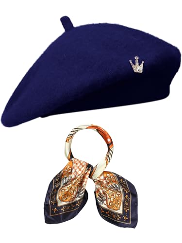 3 Pcs Beret Hats for Women - color: Navy Blue