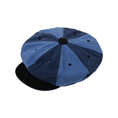 Croogo 8 Panel Newsboy Cap for Men Women, Cotton Flat Cap Vintage Style - color: Wbl1-blue