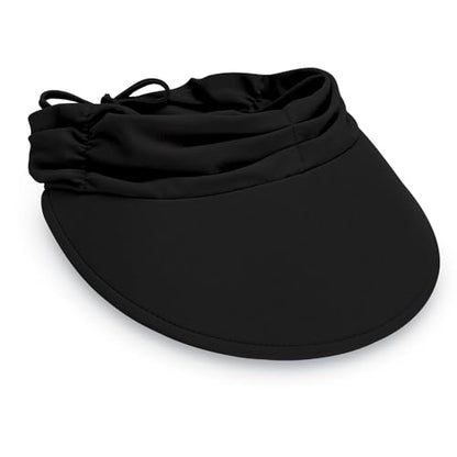 Wallaroo Hat Company Women's Aqua Sun Visor – UV Sun Protection, Water Friendly, Packable Design, Adjustable - color: Black