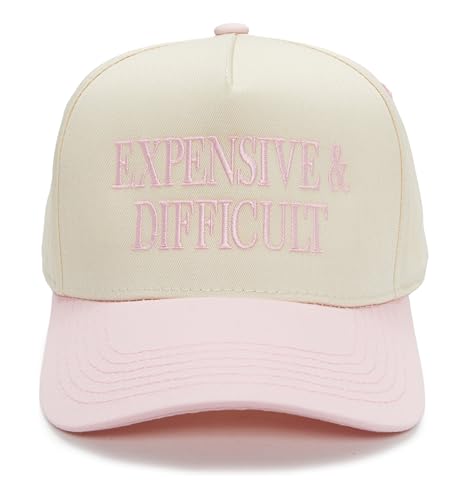 Funky Junque Adult Trucker Snapback Hat 2-Tone Baseball Cap - color: Expensive & Difficult - Rose/Beige