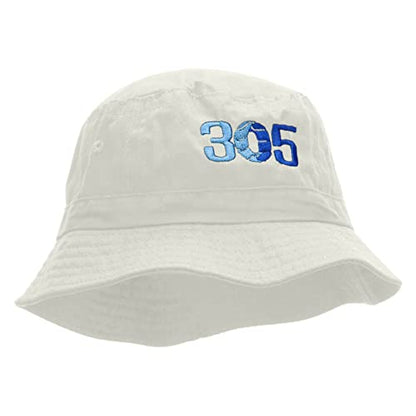 e4Hats.com 305 Embroidered Bucket Hat - color: White