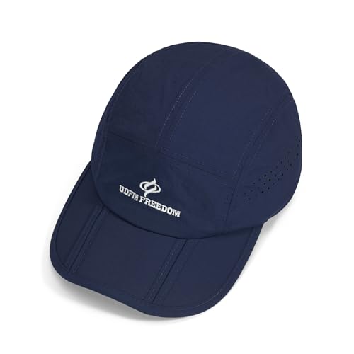 Clakllie Quick Dry 5 Panel Cap for Men Summer Folding Outdoor Hat Breathable Baseball Cap Unstructured Running Hiking Hats - color: Bs26zd01-navy Blue