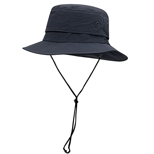 Croogo Sun Hats for Women UV Protection Summer Bucket Hat Waterproof Packable Fishing Hats Wide Brim Hiking Hat Gardening Hat - color: Afh02-blue
