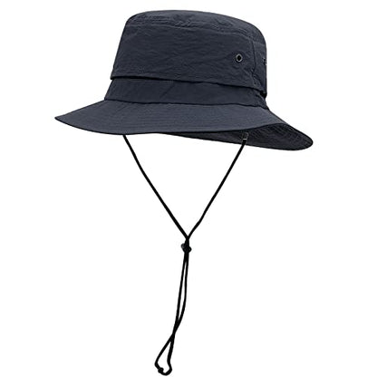 Croogo Sun Hats for Women UV Protection Summer Bucket Hat Waterproof Packable Fishing Hats Wide Brim Hiking Hat Gardening Hat - color: Afh02-blue