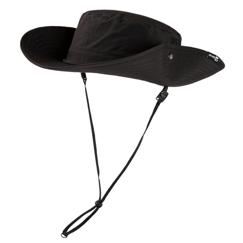 TOP-EX Wide Brim Mesh Sun Hat for Men and Women, UPF 50+ Water-Resistant - color: Black, size: XX-Large