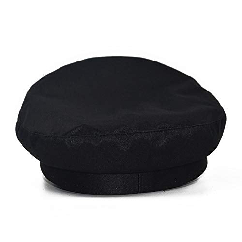 Unisex Chauffeur Hat for Men Women Captain Sailor Newsboy Cap Costume Hats - color: Black
