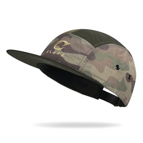 CLAPE Quick Dry 5 Panel Hat, Camo Lightweight Outdoor Cap - color: Cl5p32-green