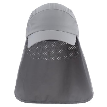 Connectyle Men's Sun Hat with Neck Flap Adjustable Breathable UPF 50+ Sun Protection Baseball Cap for Fishing Hiking Golfing - color: Dark Grey