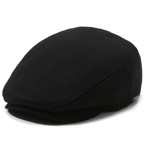 Men's Newsboy Cap with Earflaps Flat Ivy Caps Gatsby Golf Cabbie Hats - color: Black Stripe