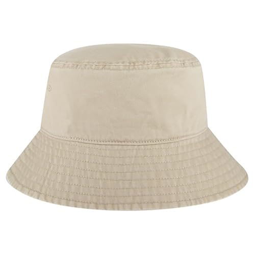 Ashen Fane Garment Washed Combed Cotton Twill Packable Lightweight Unisex Bucket Hat - color: Khaki, size: Large