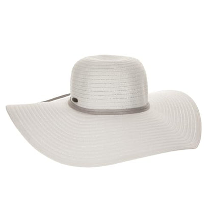 Panama Jack Women's Sun Hats - Paper Braid Straw, Assorted Styles - color: White Big Brim Hat