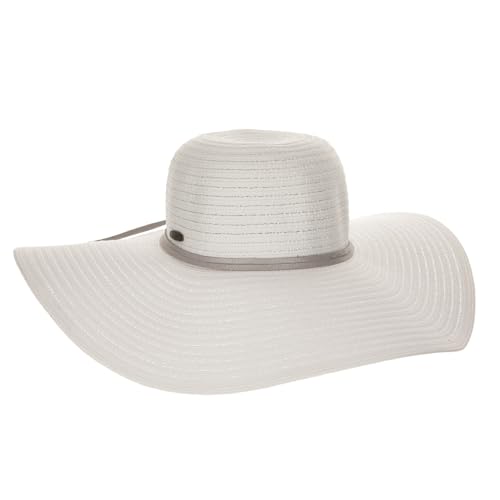 Panama Jack Women's Sun Hats - Paper Braid Straw, Assorted Styles - color: White Big Brim Hat