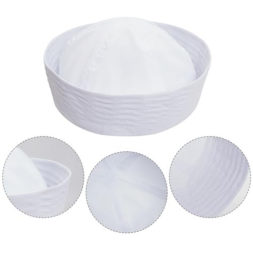 SUMERSHA 2pcs White Sailor Hat for Women Men Navy Captain Hat Yacht Hat Halloween Costume Sailor Cap for Dressing Up Party