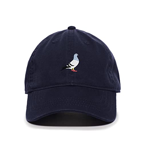 Pigeon Baseball Cap Embroidered Cotton Adjustable Dad Hat - color: Navy