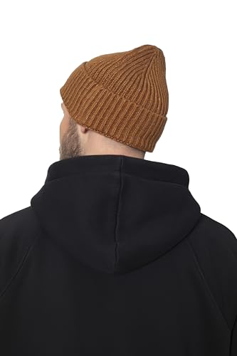 Seamless Beanie Cap, Acrylic Unisex Winter Beanie - color: Camel