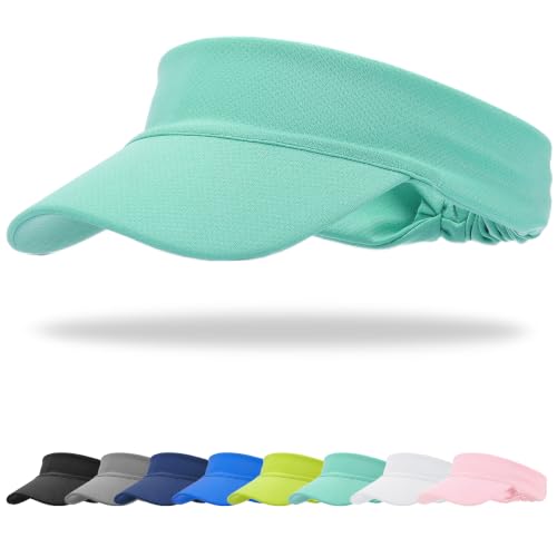 Cooling Stretchy Visor Hat Sports Sun Headband UV Visors Hats - color: Lake Blue