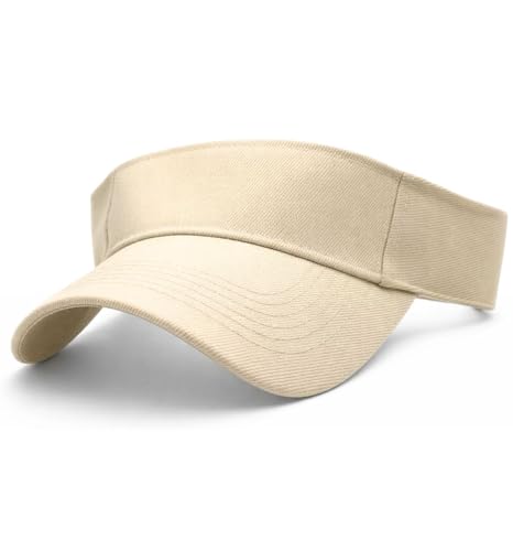 MDSTYLE Visor Hat for Men & Women Sun Visor Cap for Sports Tennis Golf Running Beach Outdoor Caps Hats Visors Sunvisors - color: Beige