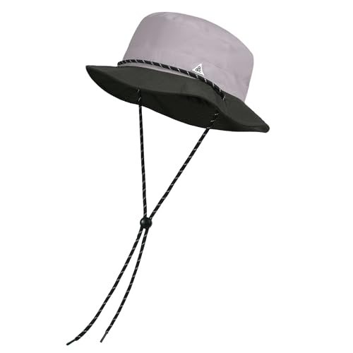 Clakllie Reversible Packable Boonie Fishing Hat UV Protection Sun Beach Hat - color: Bk2601-purpledarkgray