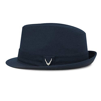 The Hat Depot Premium Paisley Lining Unisex Fedora Hat - color: 1. Premium - Navy, size: Large-X-Large