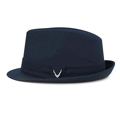 The Hat Depot Premium Paisley Lining Unisex Fedora Hat - color: 1. Premium - Navy, size: Large-X-Large