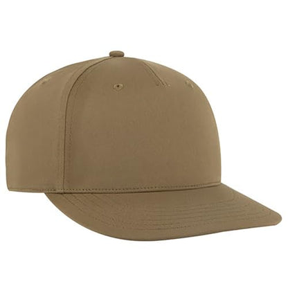 Ashen Fane Polyester Pro Style Structured High Profile Semi-Curved Bill Adjustable Snapback Hat - color: 5p - Coyote Brown