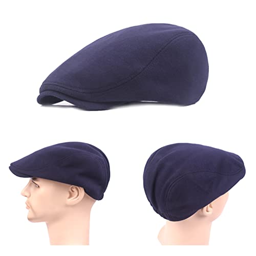 UTTPLL Newsboy Hats for Men Cotton Flat Cap Soft Fitted Driving Cabbie Hat Mens Winter Gatsby Vintage Costumes Hats - color: Navy