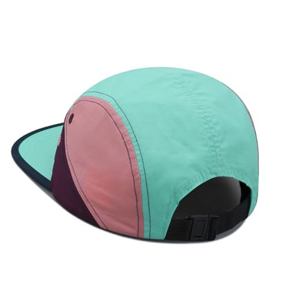 Croogo Quick Drying 5 Panel Baseball Cap Colorful Lightweight Flat Bill Hat - color: M-dfb1-green