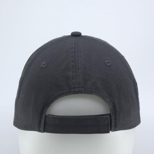 Washed Cotton Distressed with Heavy Stitching Adjustable Baseball Cap - color: Distressed Charcoal Gray