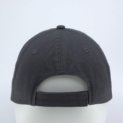 Washed Cotton Distressed with Heavy Stitching Adjustable Baseball Cap - color: Distressed Charcoal Gray