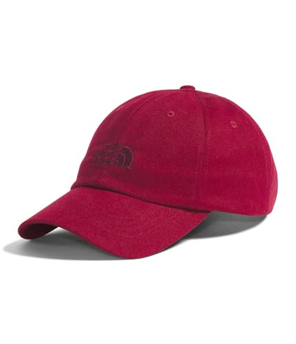 The North Face Norm Baseball Hat | Shallow Fit Ball Cap with Embroidered Logo, Adjustable Strap Closure & Silver Buckle - color: Beetroot