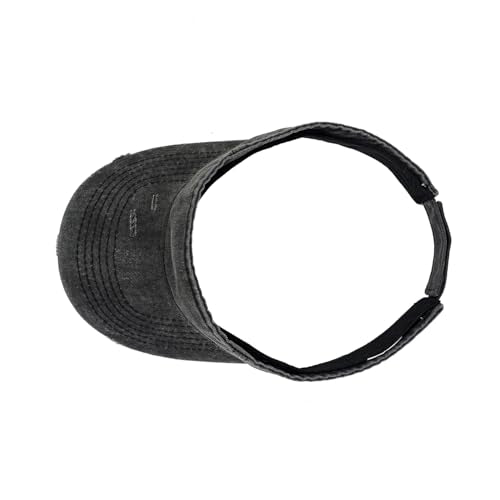 ANDICEQY Retro Ripped Sun Visor Hat, Baseball Sun Visors for Women and Men - color: Retro Black