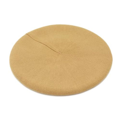 Wheebo Reversible Solid Color French Beret Hat for Women and Girls - color: Camel