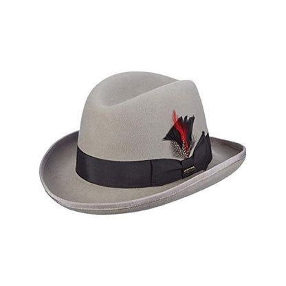 Scala Classico Men's Wool Felt Homburg Hat - color: Light Grey, size: Large