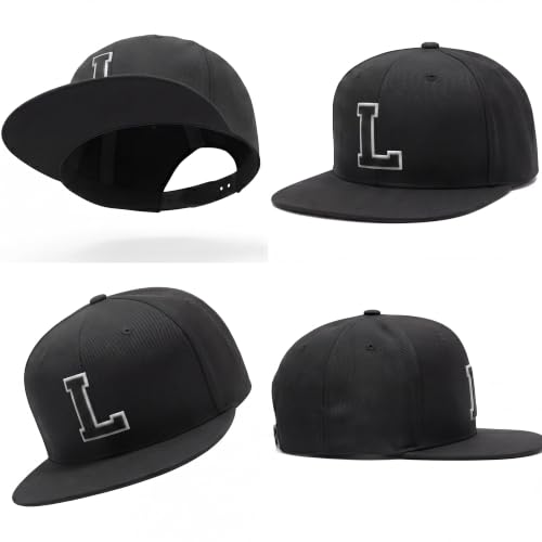 I&W Hatgear Mens 3D Silicone A-Z Patch Varsity Initial Letters Snapback Hat - color: Initial L