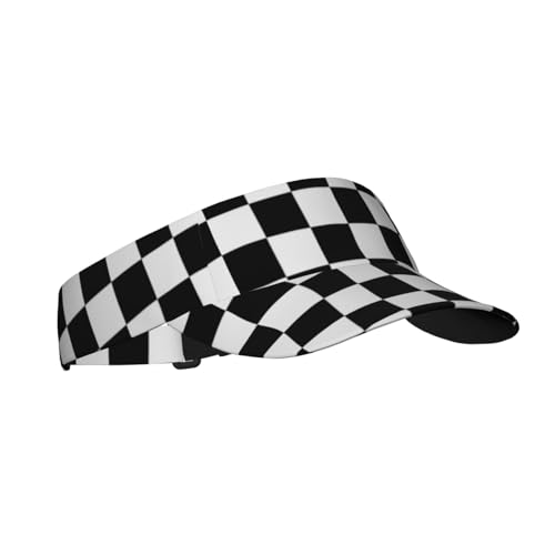 Visor Cap Funny Sun Hat for Women Men Teens for for Sports, Beach, Tennis, Golf, Running & Hiking - color: Checkered Print 1