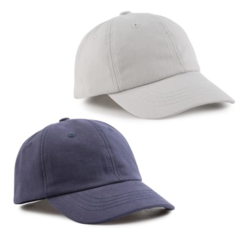 Peecabe Plain Toddler Baseball Hat Unisex Cotton Kids Trucker Hat Adjustable Baby Boys Sun Caps Girls Baseball Cap 1-5Y - color: 2pcs-d, size: 4-8 Years