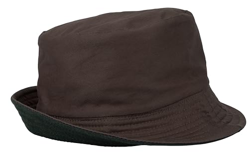 Gelante Reversible Bucket Hat for Men and Women - Cotton, Outdoor Sun Protection Bucket Hats. - color: Brown/Black