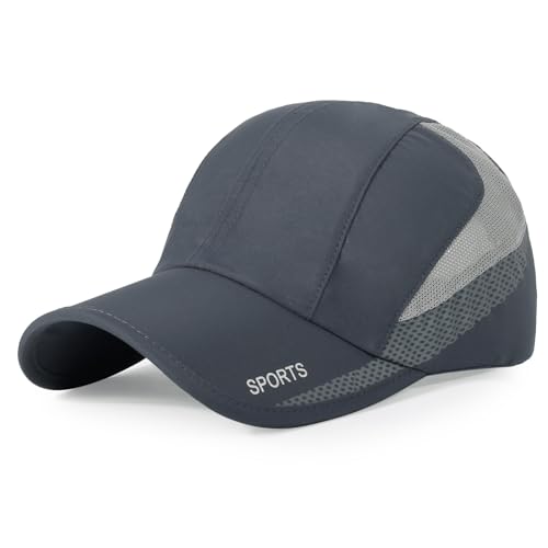HH HOFNEN Quick Dry Cap Lightweight Running Sports Golf Hat for Men Women - color: #3 Dark Gray