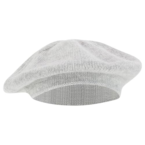 Armycrew Premium Wool Modern Stylish Beret Hat - color: Light Grey