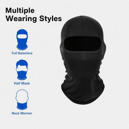 Balaclava Ski Mask, Windproof Sun Protection Full Face Cover for Men Women - color: Black
