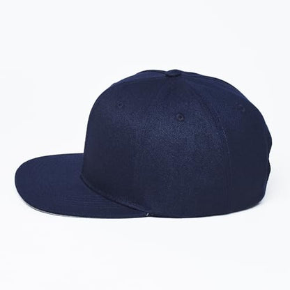 E BY ELIDAN Flat Bill Hat, Structured Flat Brim Baseball Cap for Men - color: Navy